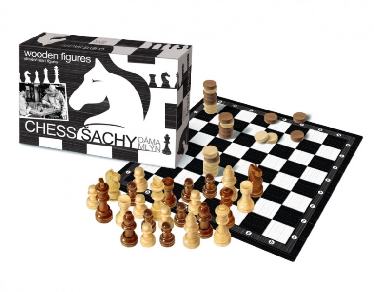 Společenské hry - Šachy, dáma a mlýn